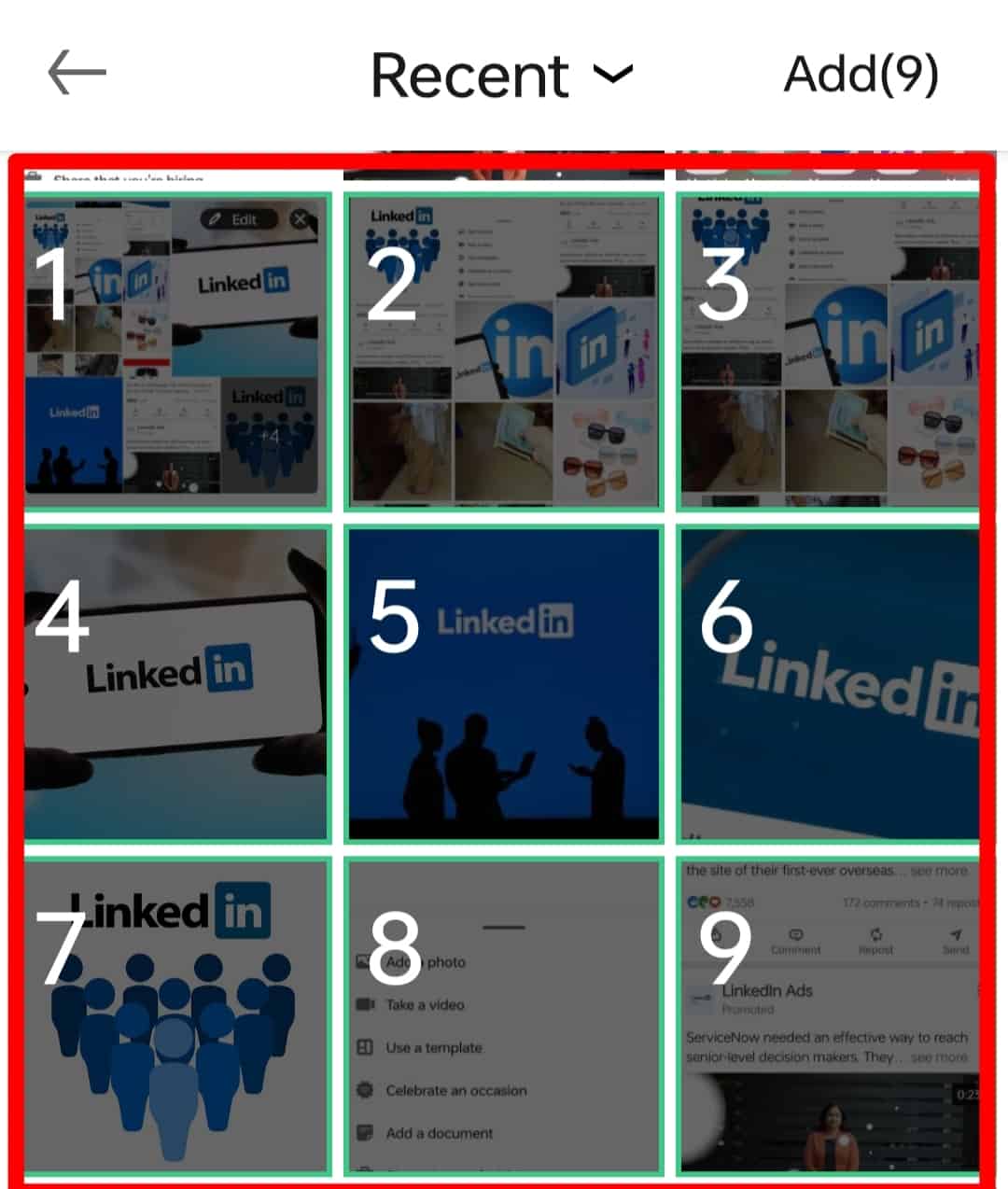 Cómo publicar varias fotos en LinkedIn?