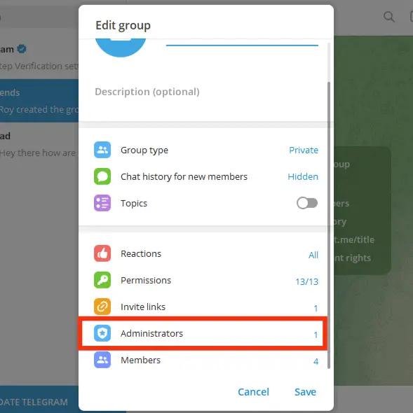 Cómo transferir Telegram Propiedad del grupo