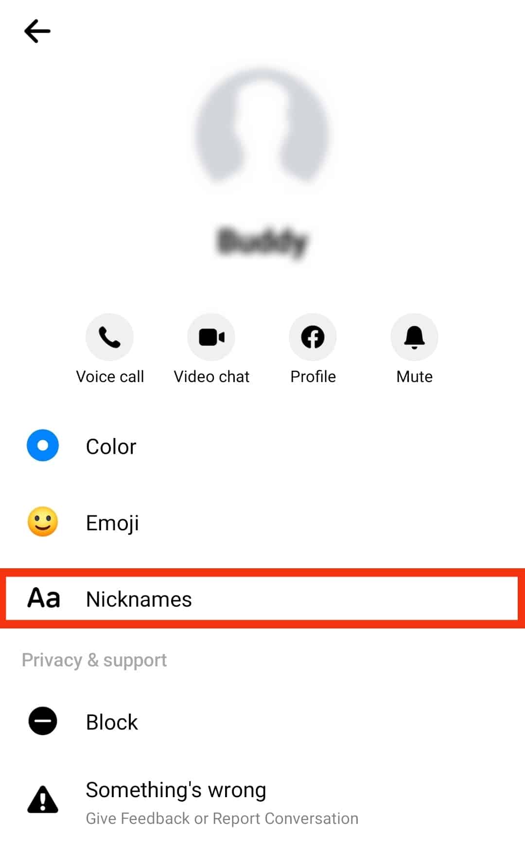 Cómo eliminar apodos en Messenger