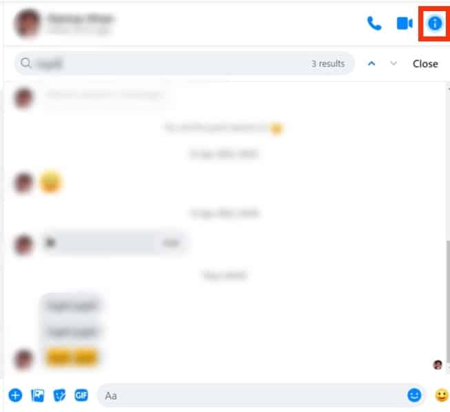 Hace Messenger ¿Notificar cuando buscas en una conversación?