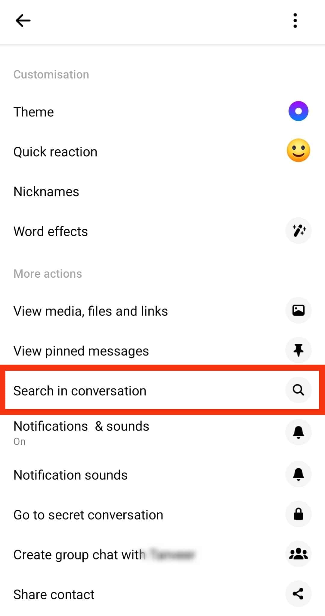 Hace Messenger ¿Notificar cuando buscas en una conversación?