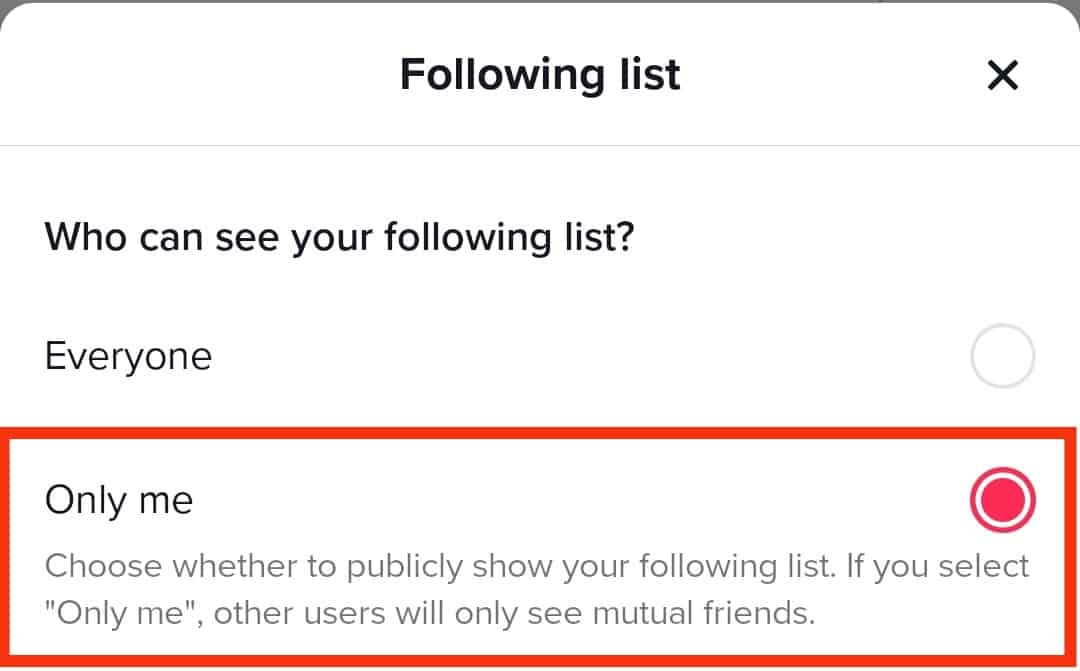 Cómo ocultar seguidores en TikTok