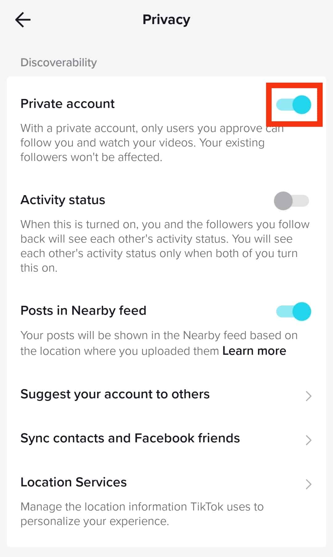 Cómo ocultar seguidores en TikTok