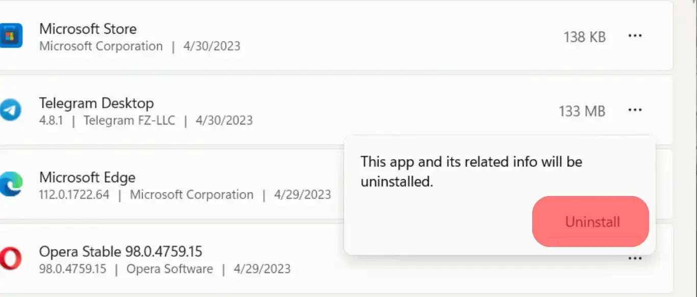 ¿Qué sucederá con mi cuenta si la desinstalo? Telegram?