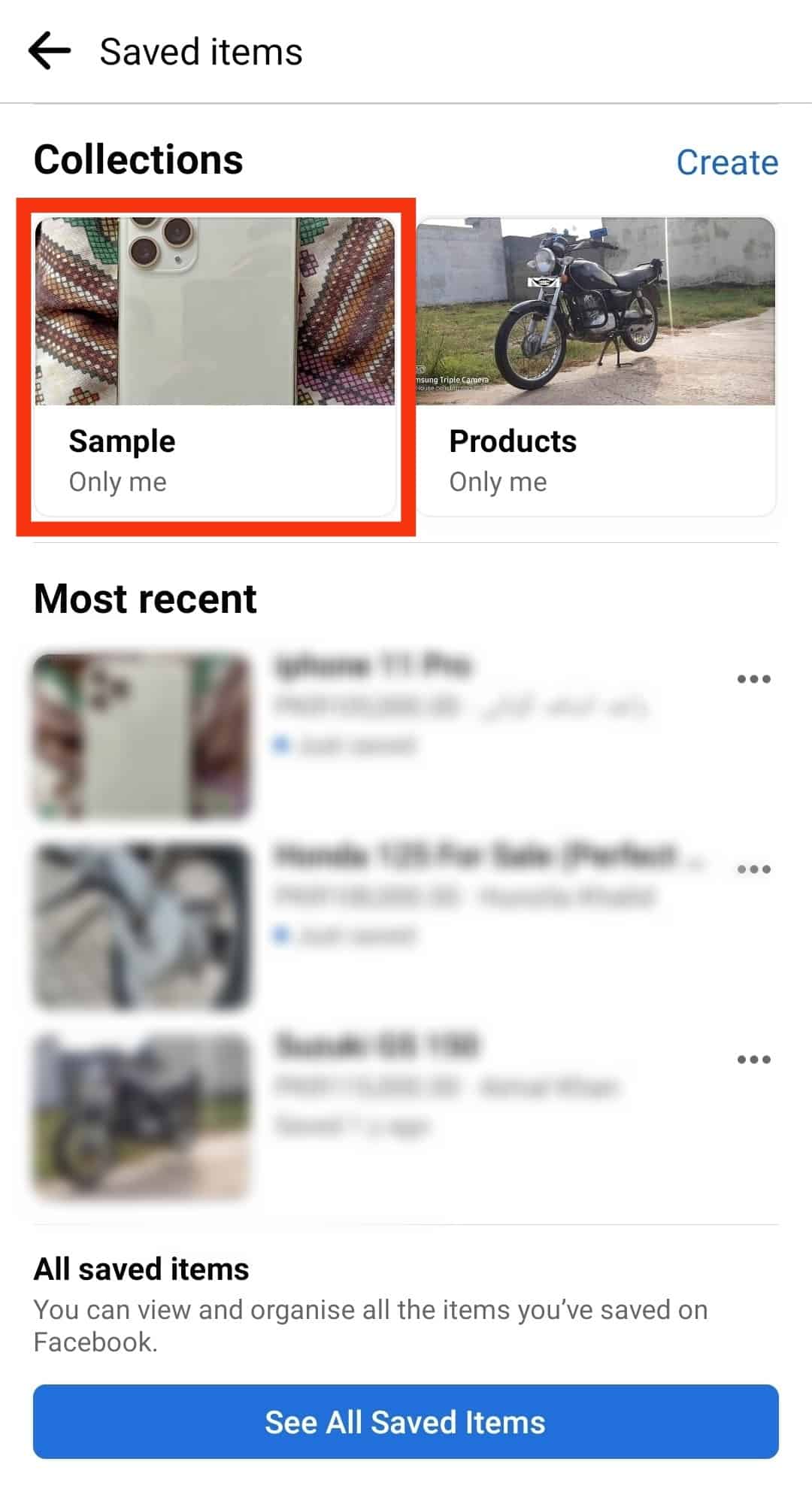 Cómo eliminar elementos guardados en Facebook Marketplace