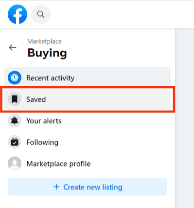 Cómo eliminar elementos guardados en Facebook Marketplace