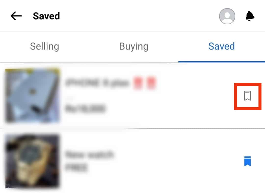 Cómo eliminar elementos guardados en Facebook Marketplace