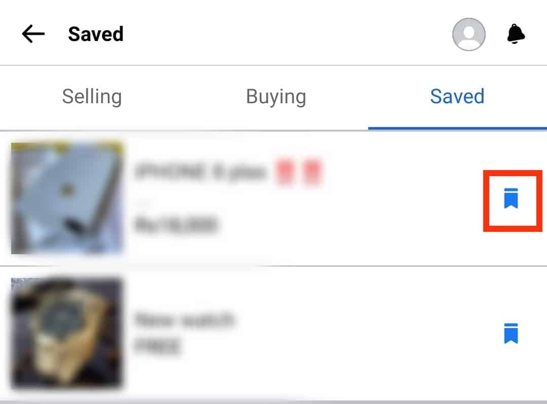 Cómo eliminar elementos guardados en Facebook Marketplace