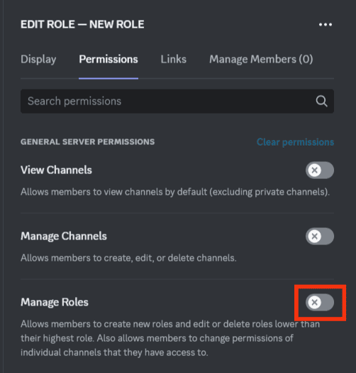 Cómo bloquear roles en Discord?