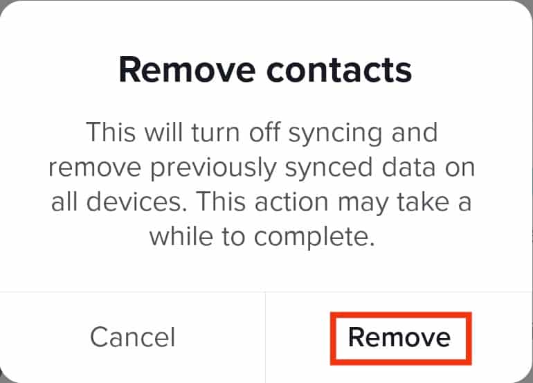 Cómo eliminar contactos de TikTok?