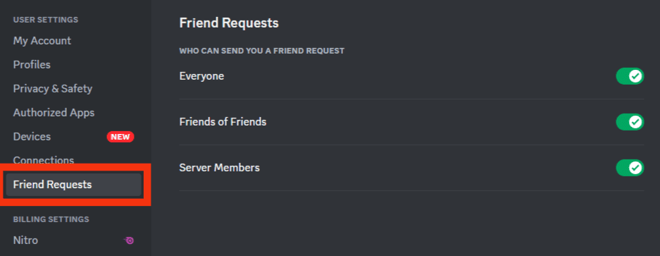 Cómo desactivar los DM de no amigos en Discord?