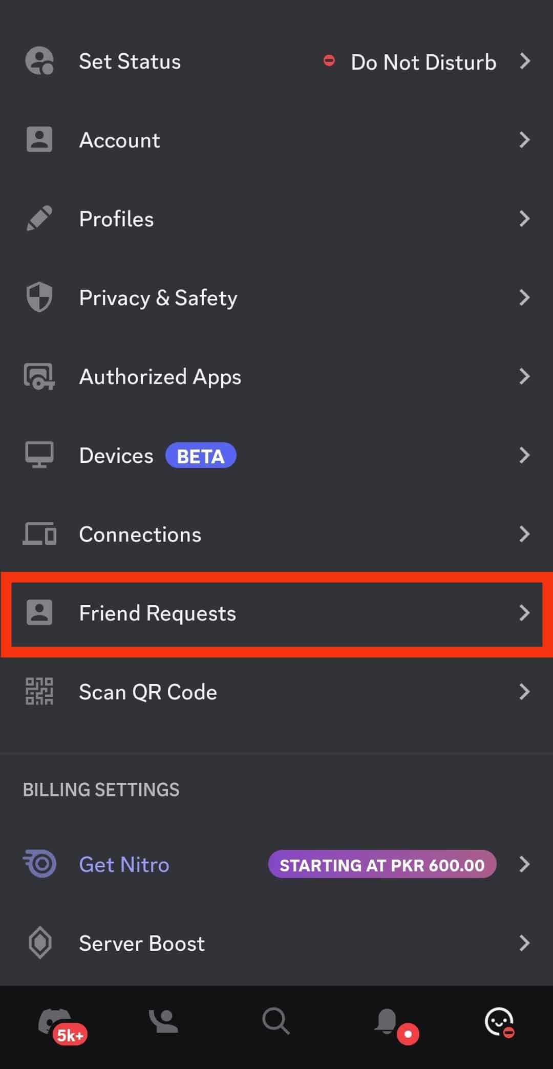 Cómo desactivar los DM de no amigos en Discord?