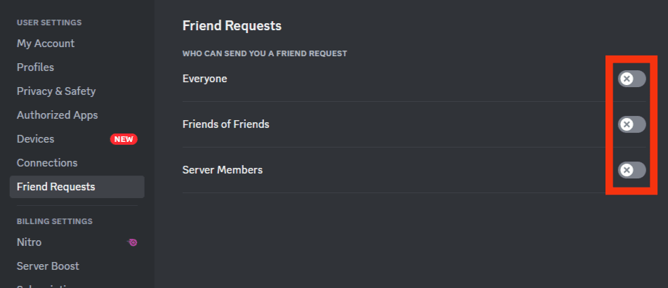 Cómo desactivar los DM de no amigos en Discord?