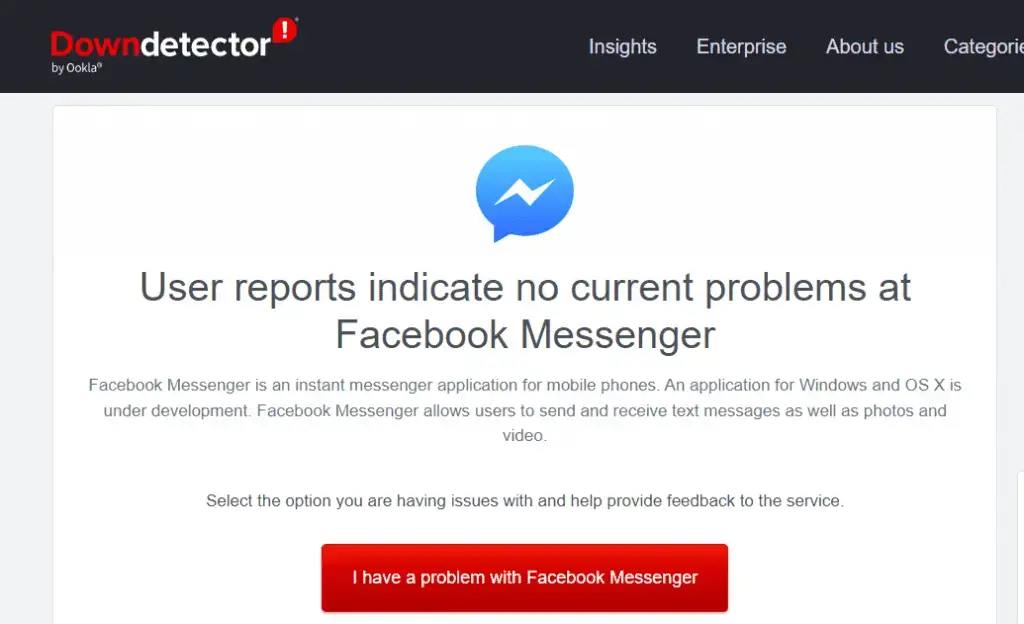 ¿Por qué mi Facebook Messenger ¿Dije que no hay conexión a Internet?