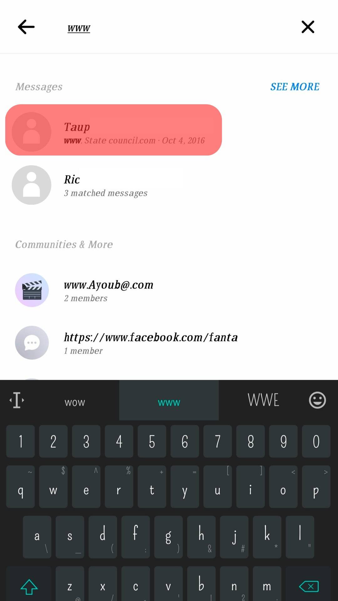 Cómo buscar enlaces en Messenger