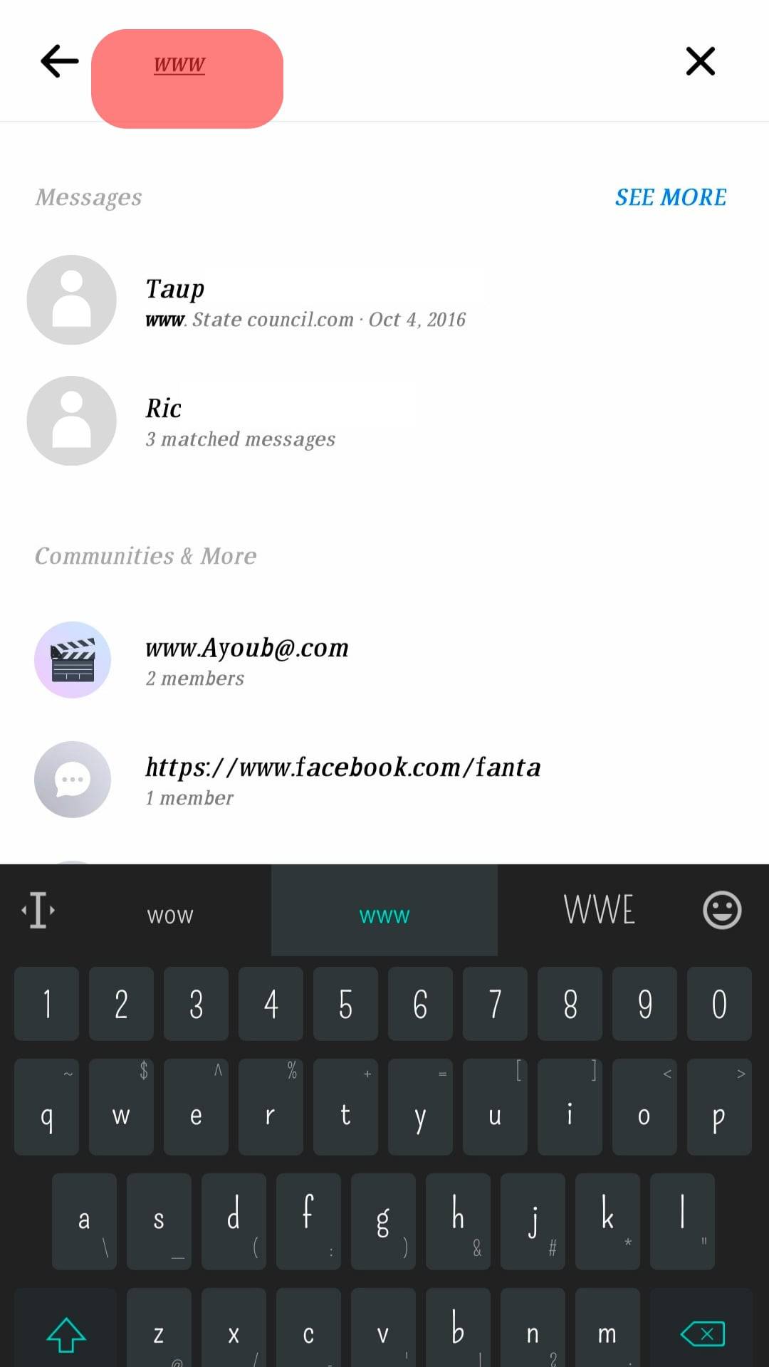 Cómo buscar enlaces en Messenger