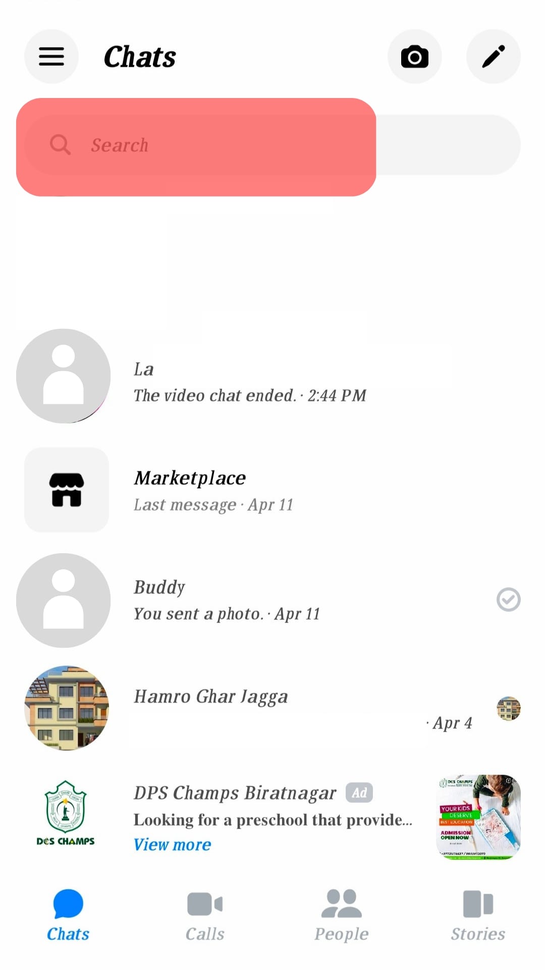 Cómo buscar enlaces en Messenger
