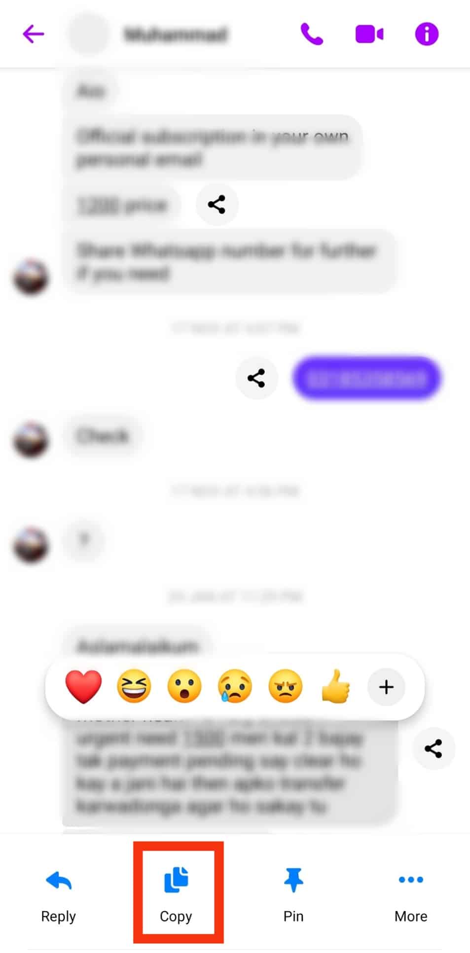Cuando copias algo en Messenger¿A dónde va?