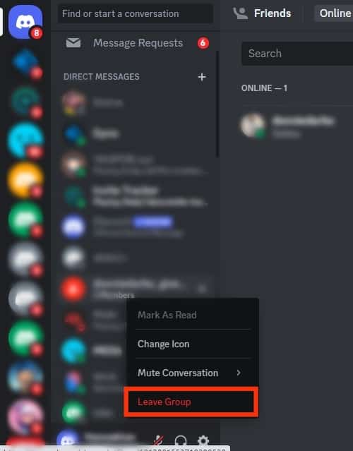 Hace Discord ¿Notificar cuando abandona un chat grupal?