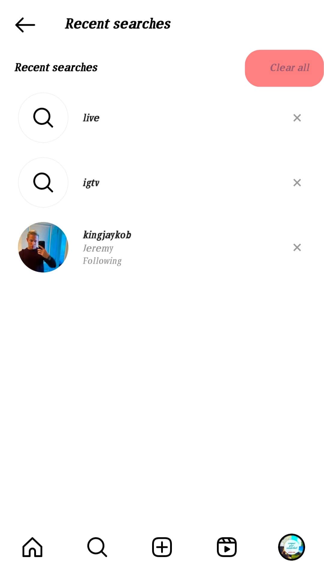 Cómo borrar la actividad en Instagram