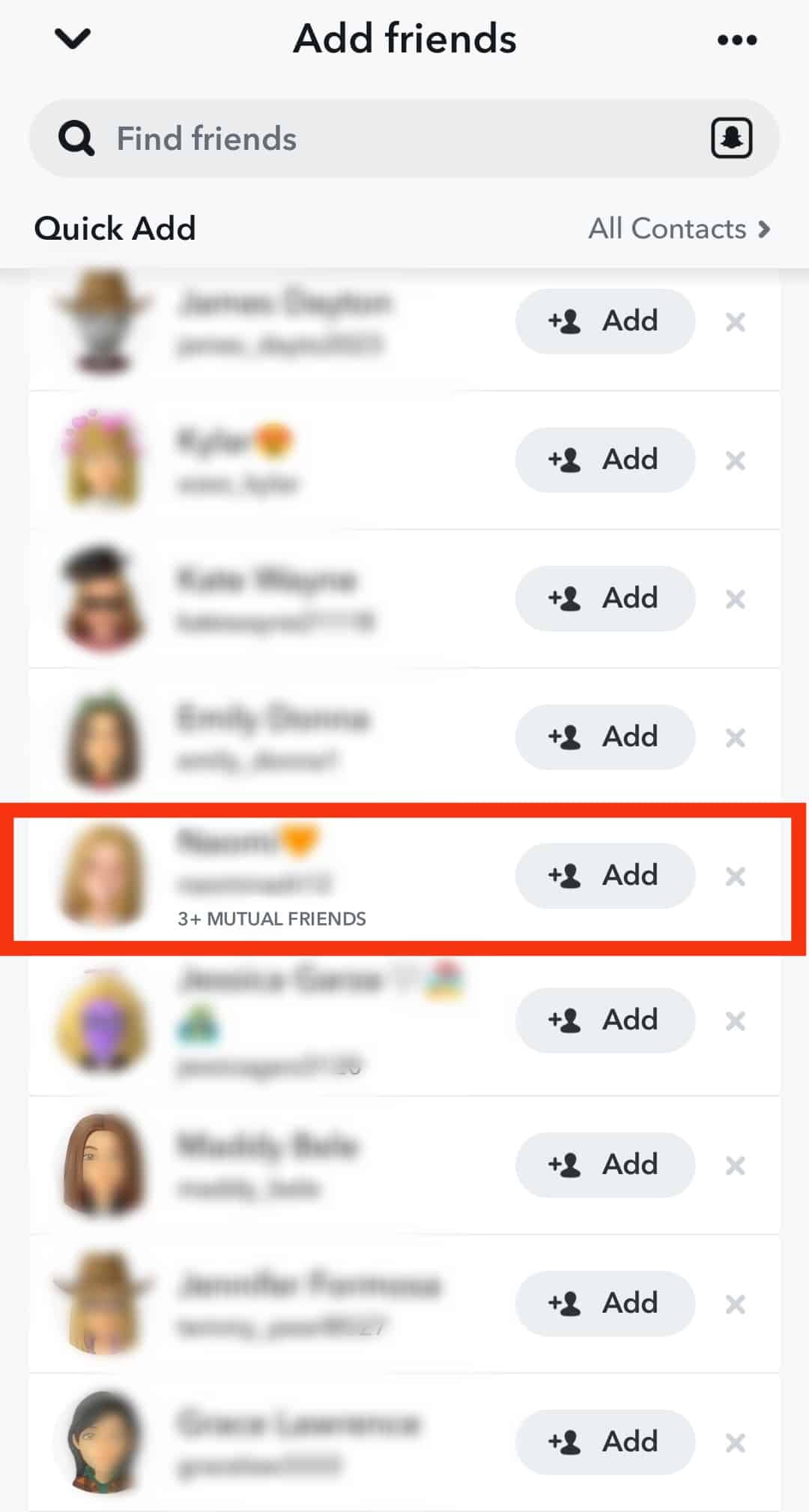 Cómo ver amigos mutuos en Snapchat