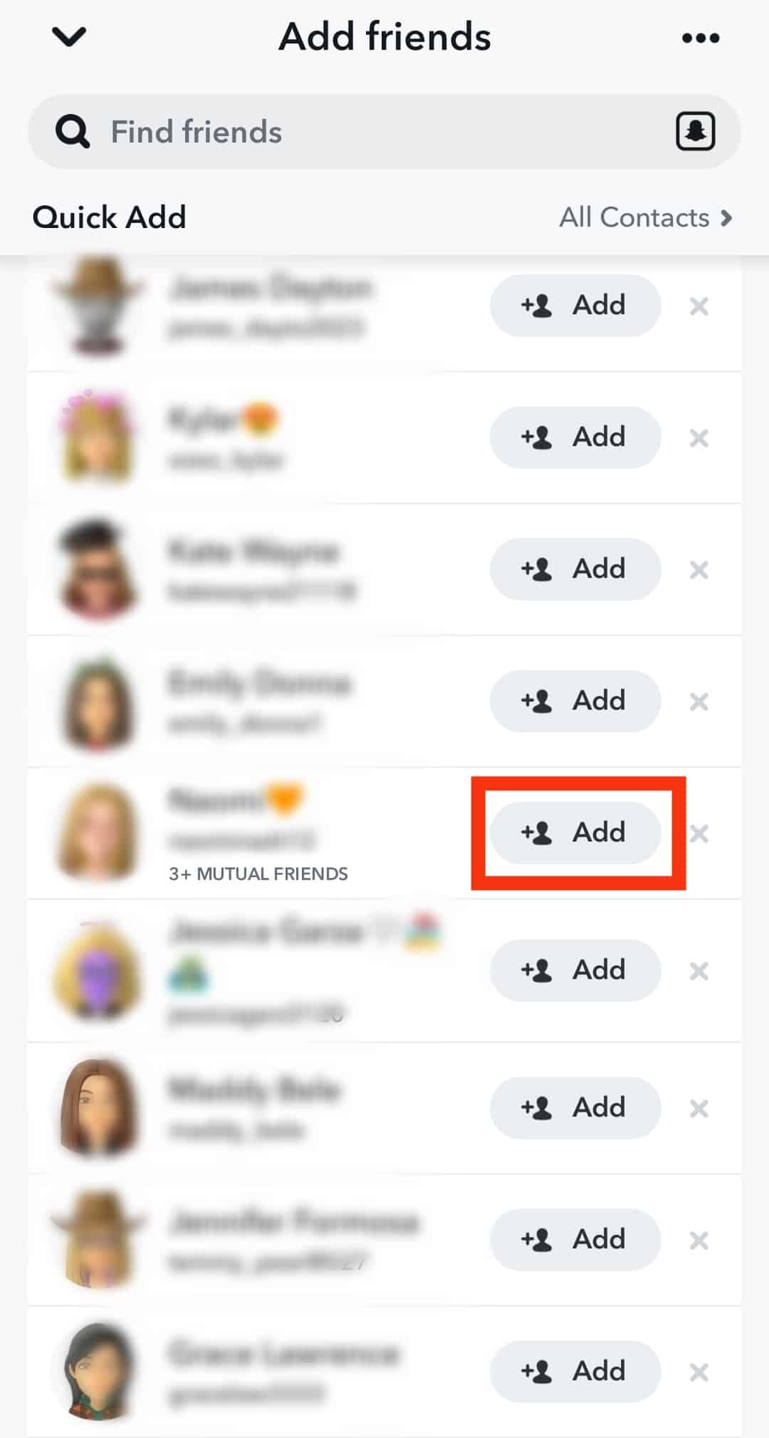 Cómo ver amigos mutuos en Snapchat
