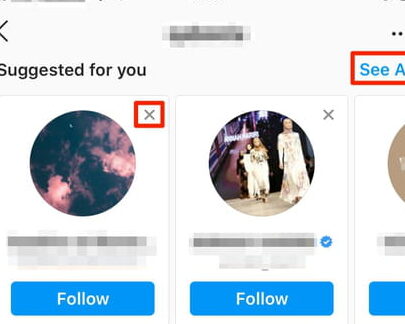 Sugerencias claras en Instagram: usuarios, páginas, búsquedas