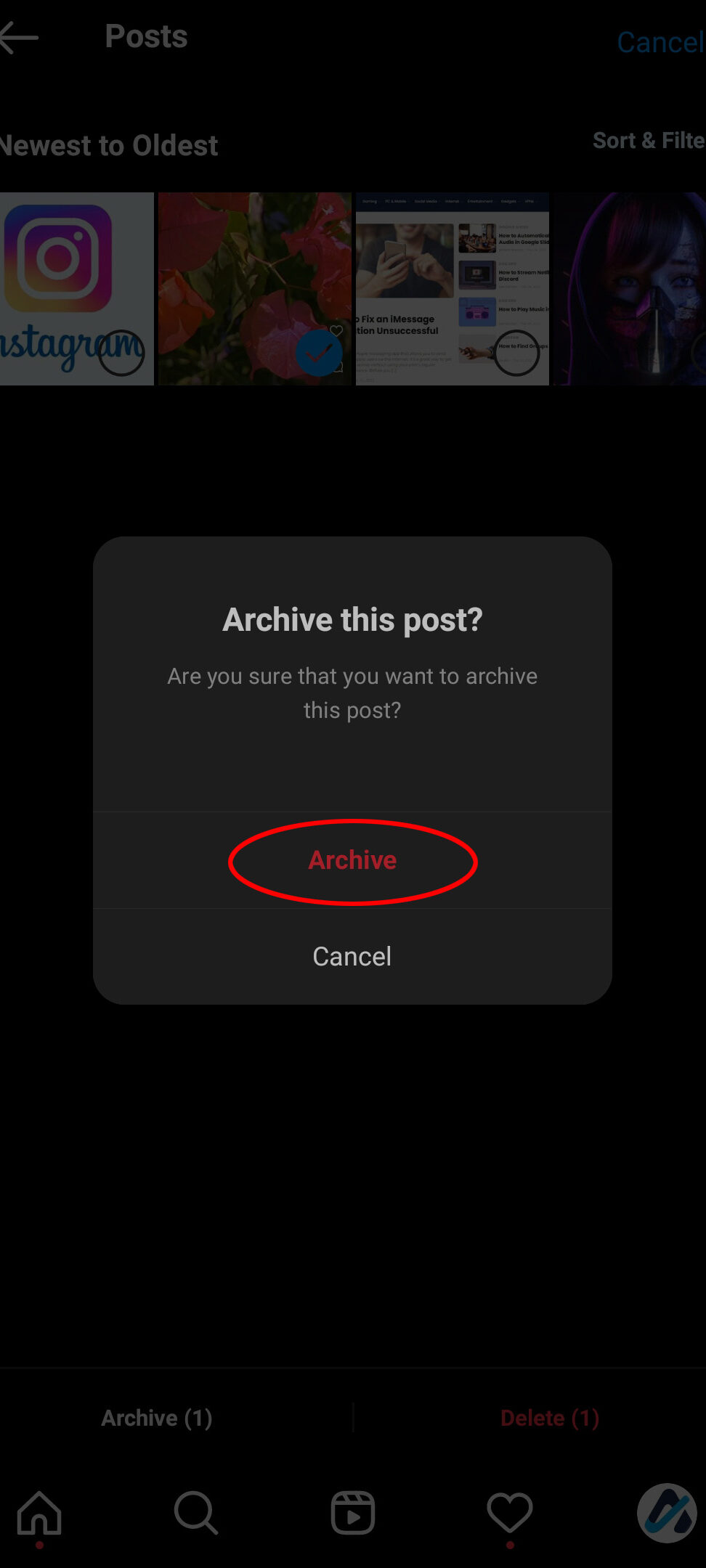 Cómo archivar publicaciones de Instagram por lotes