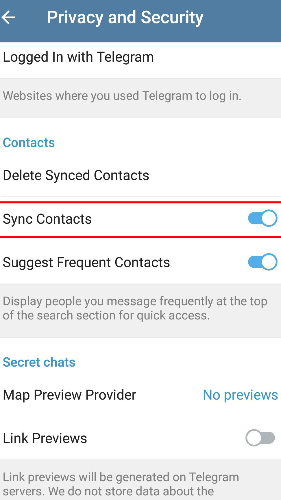 Cómo eliminar contactos en Telegram