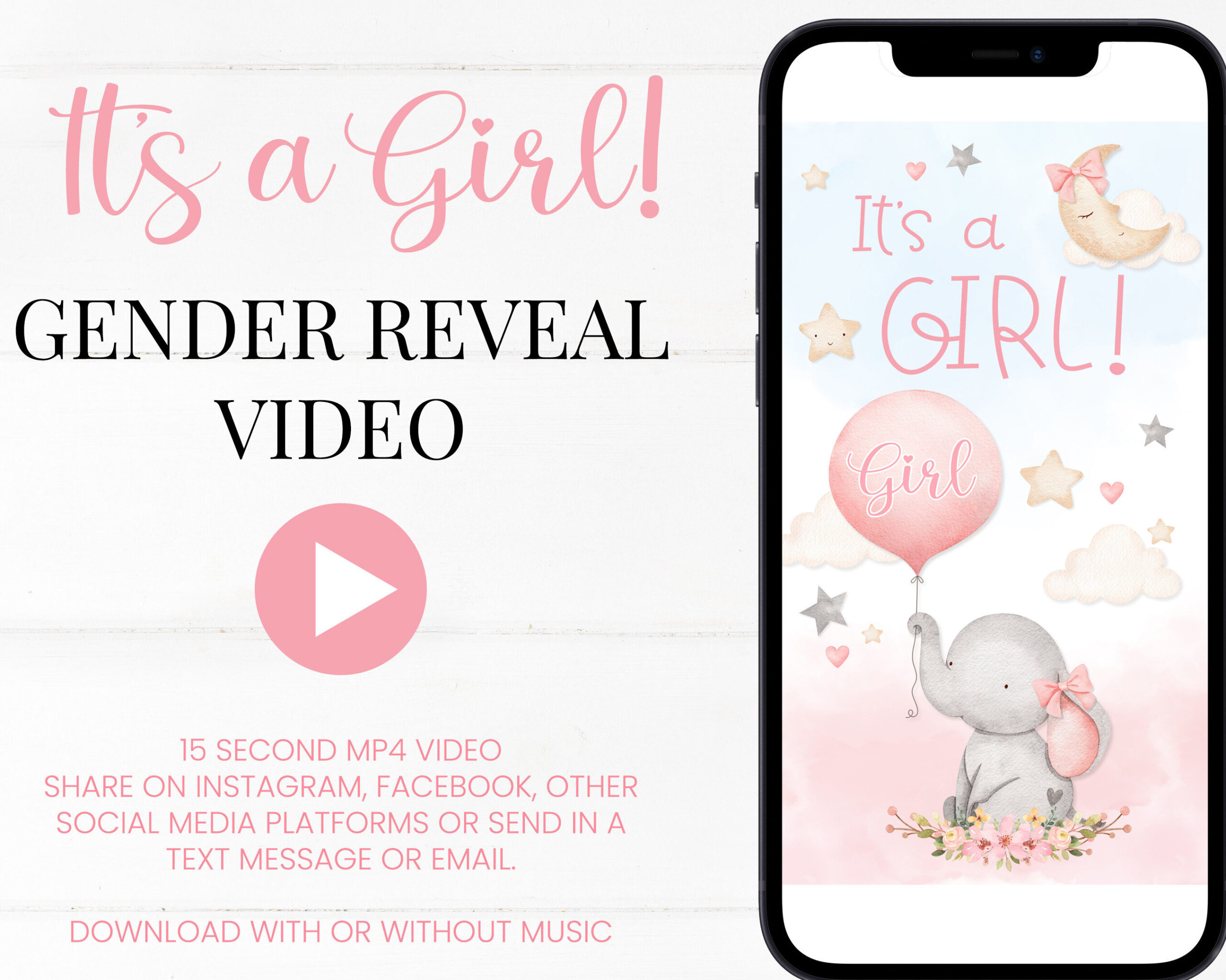 Video digital de revelación de género Es un video de anuncio de género de niña...