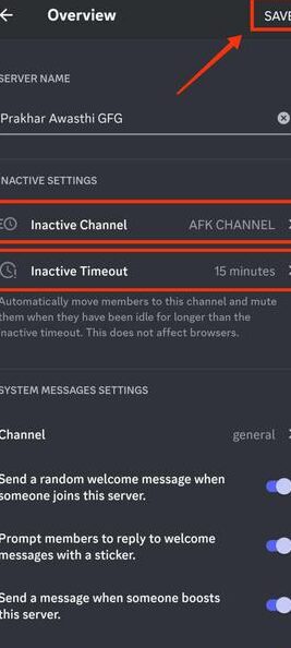 Cómo configurar AFK en Discord - GeeksforGeeks
