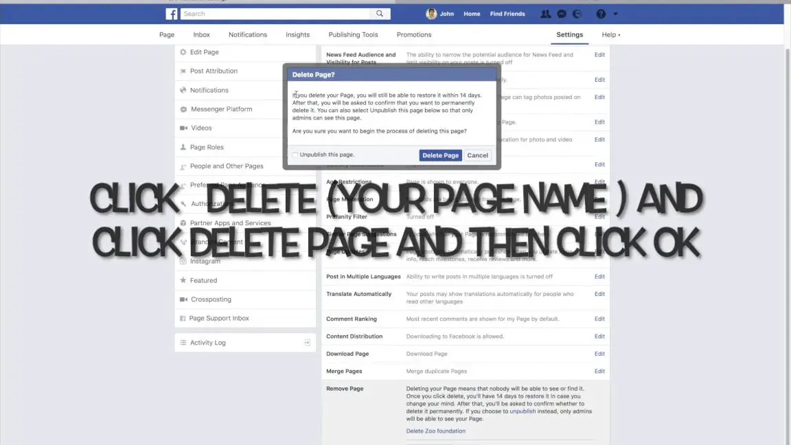 CÓMO ELIMINAR PÁGINA COMUNITARIA O DE FIGURA PÚBLICA EN FACEBOOK