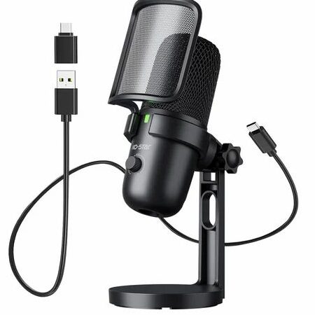 Micrófono USB para juegos KO-STAR, micrófono para computadora PC con 2 polar...