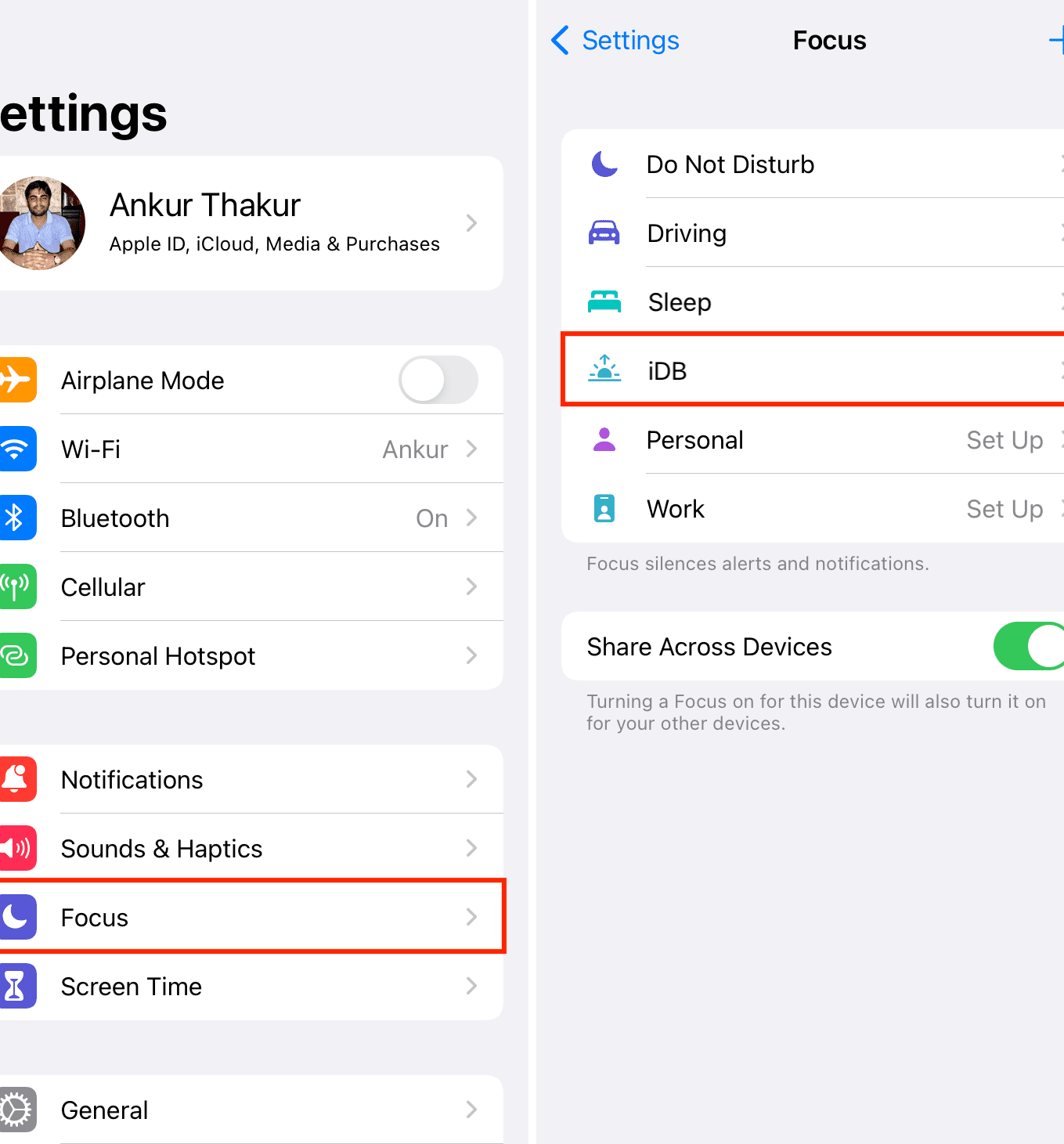 Cómo dejar de recibir llamadas durante el modo DND o Focus en iPhone