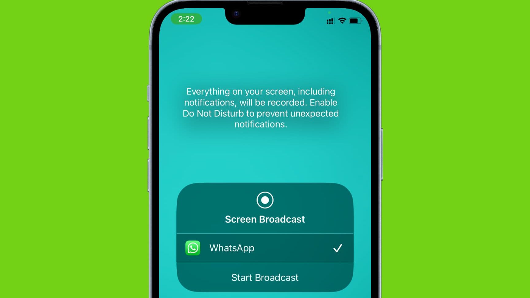 Cómo compartir la pantalla de tu iPhone a través de WhatsApp