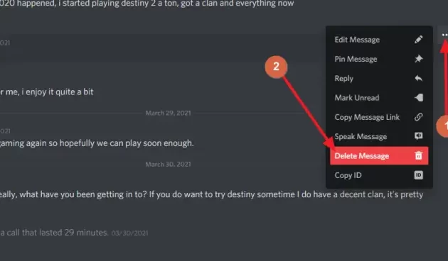 Cómo eliminar uno o varios mensajes directos en Discord